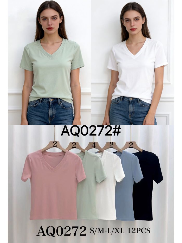 Camiseta básica com decote em V