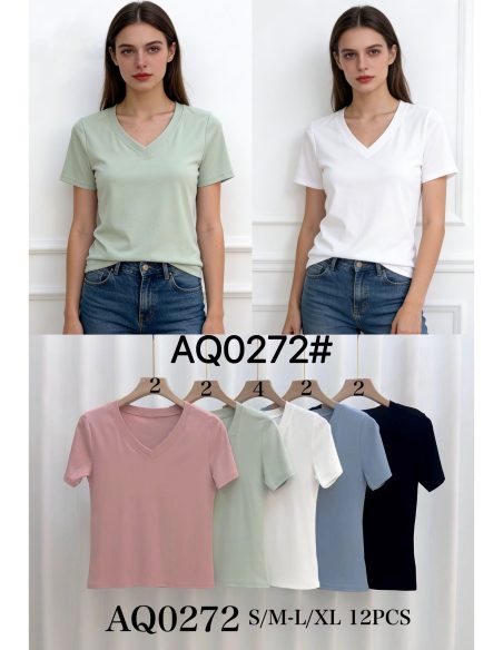 Camiseta básica com decote em V