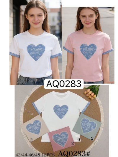 Oversized heart graphic t-shirt with contrast cuffs 2