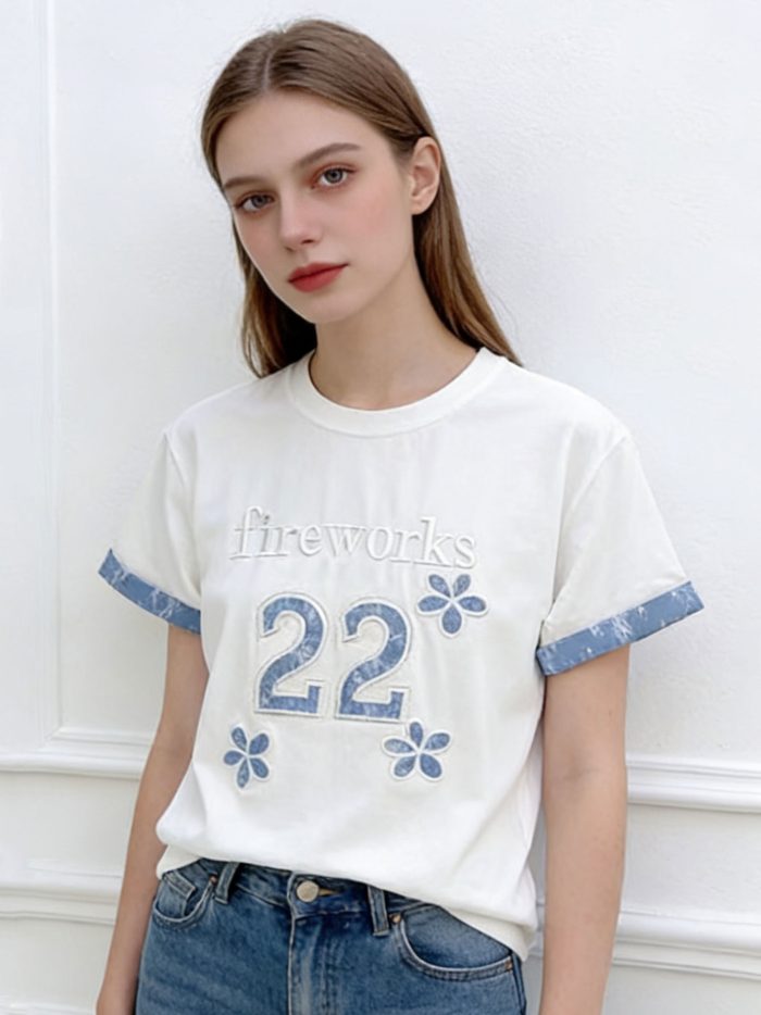 Camiseta bordada "fireworks 22"