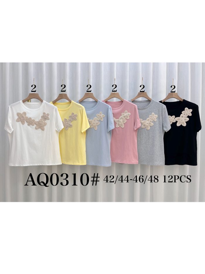 maglietta ampia in pizzo floreale