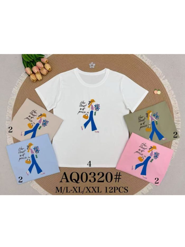 Besticktes T-Shirt, Mädchenstrauß