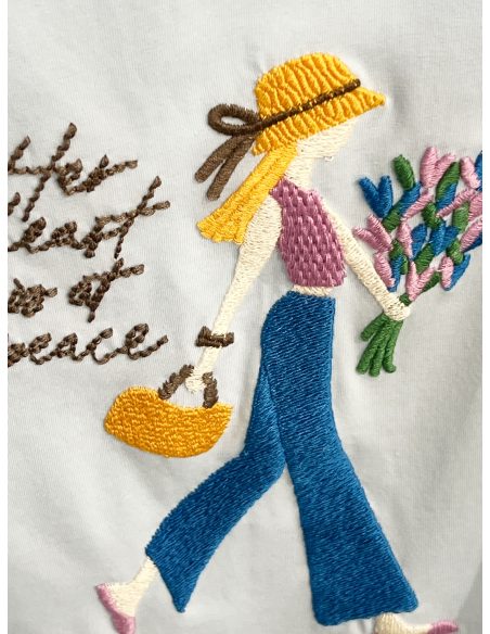 Besticktes T-Shirt, Mädchenstrauß