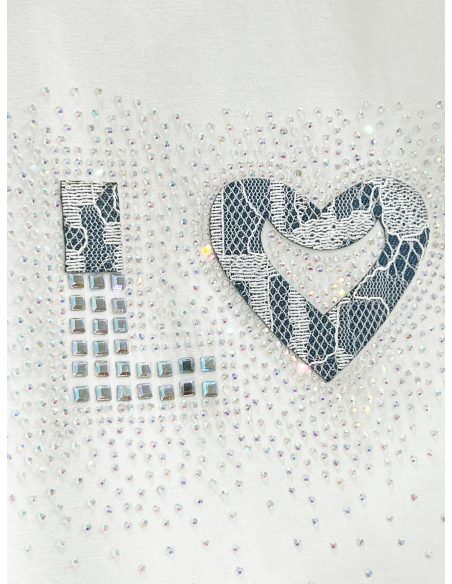 maglietta con strass "love"
