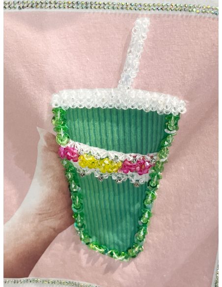 Camiseta print foto y manga encaje