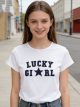 Camiseta bordada lucky girl estrella