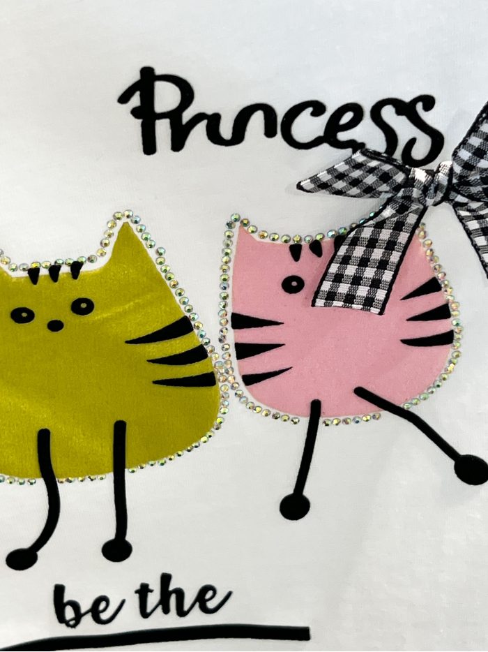 Camiseta print gatos volantes