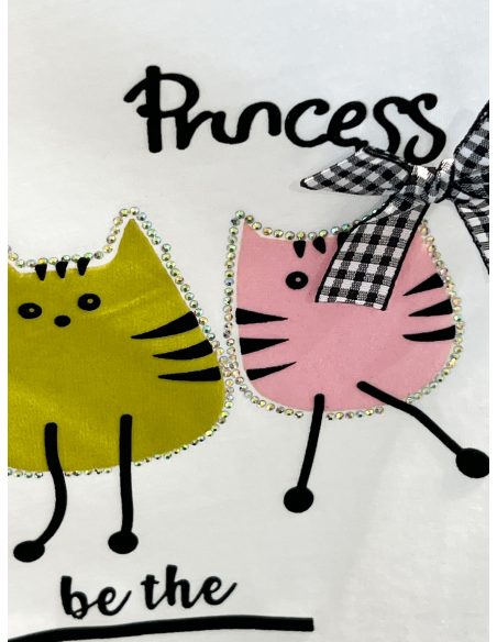 Camiseta print gatos volantes