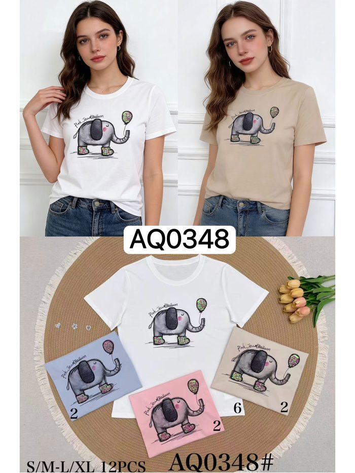 T-shirt à paillettes avec ballon éléphant