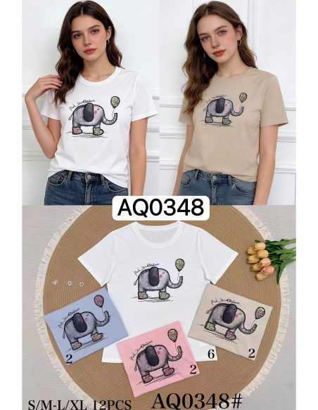 T-shirt à paillettes avec ballon éléphant