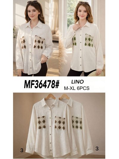 Sobrecamisa lino bolsillos crochet 2