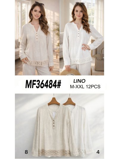 Blusa lino encaje 2