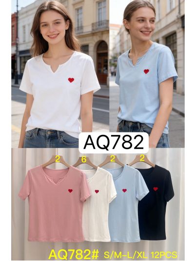 Camiseta corazón bordado 2