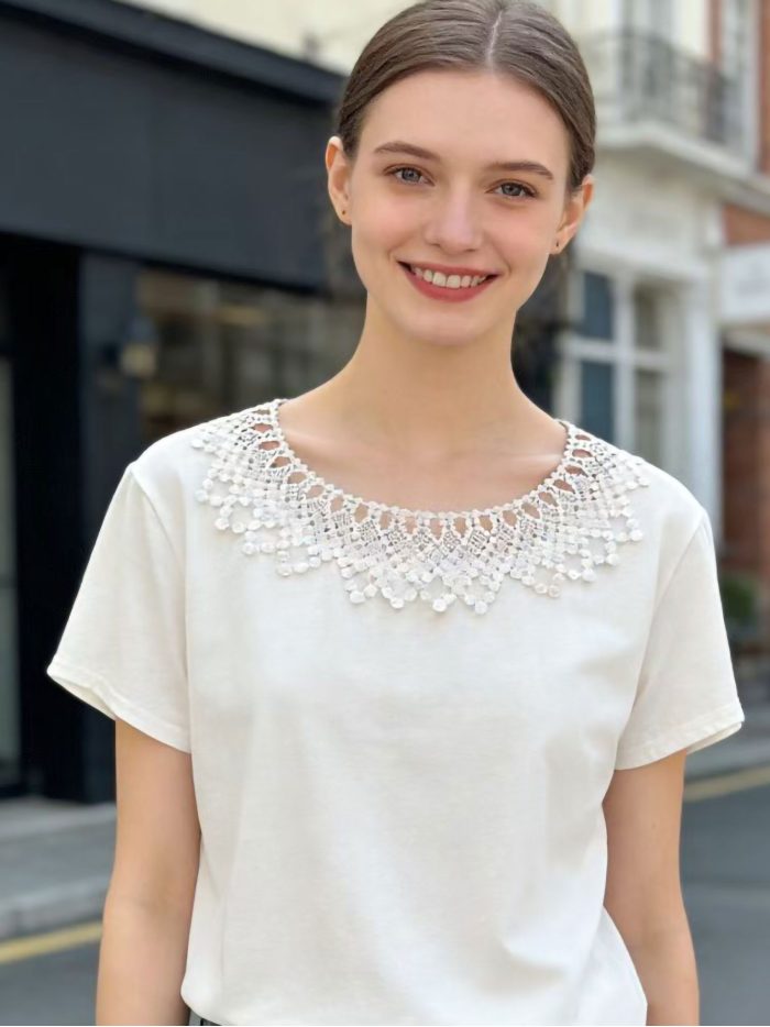 Oversized T-Shirt With Guipur MF-AQ873 Sales to self-employed professionals and businesses