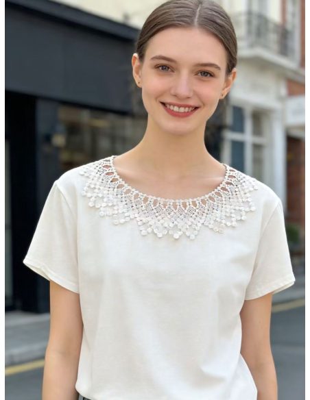 Oversized T-Shirt With Guipur MF-AQ873 Sales to self-employed professionals and businesses