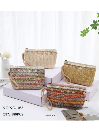 Neceser efecto rafia multicolor conchas 2