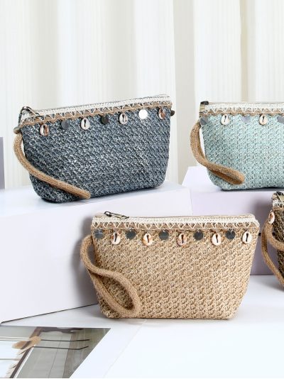 Neceser efecto rafia conchas