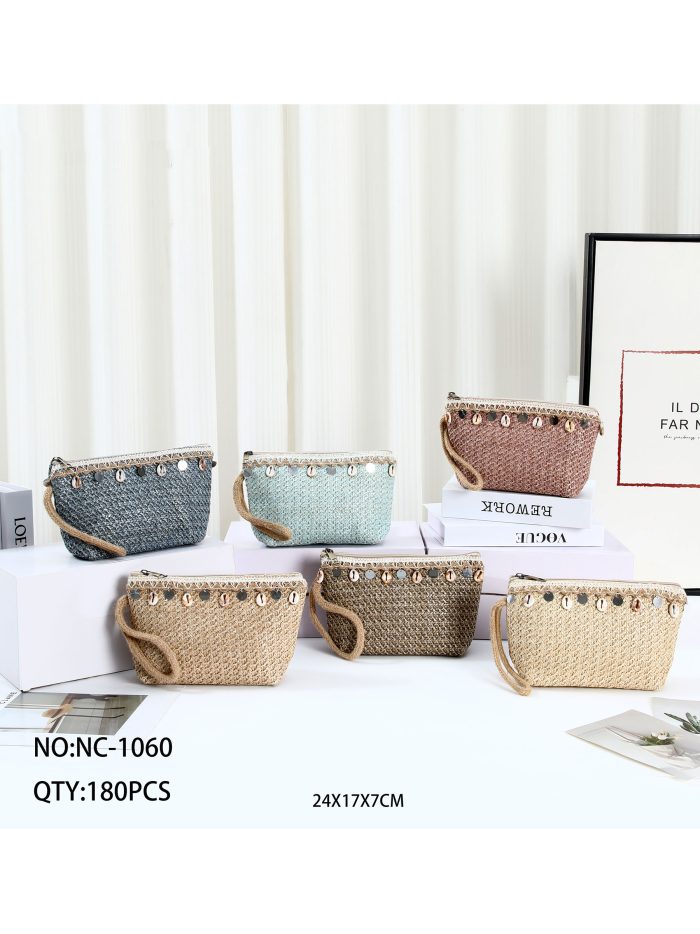 Neceser efecto rafia conchas