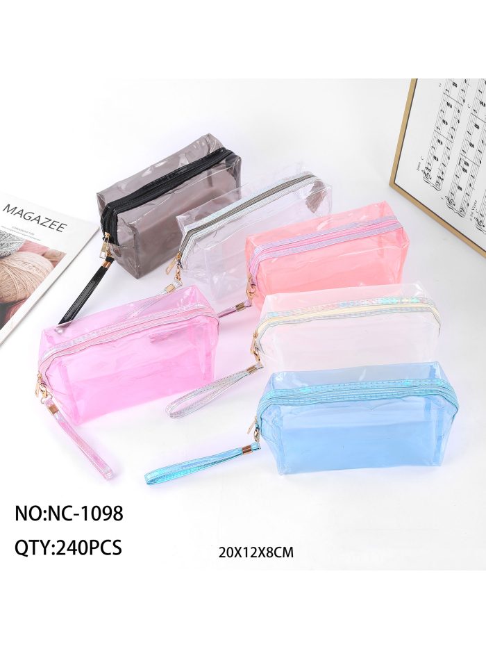 Neceser rectangular vinilo transparente