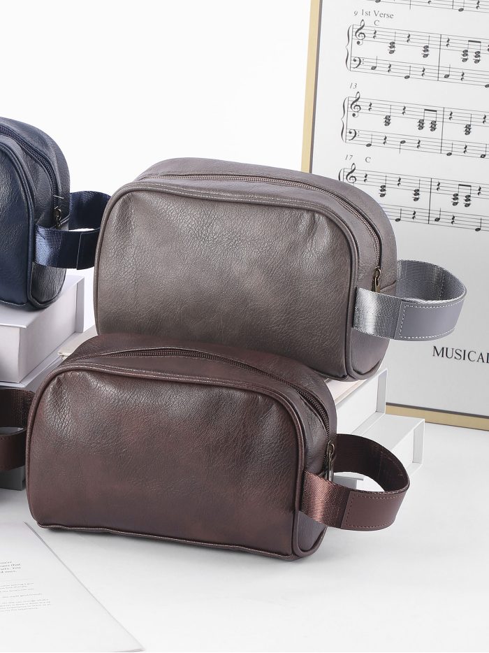 Neceser de piel sintética liso lateral