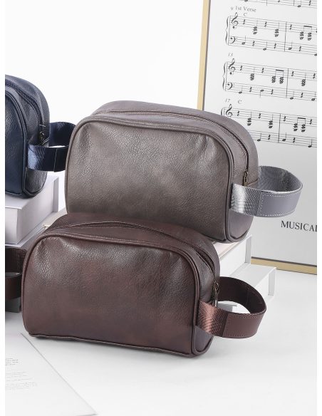 Neceser de piel sintética liso lateral