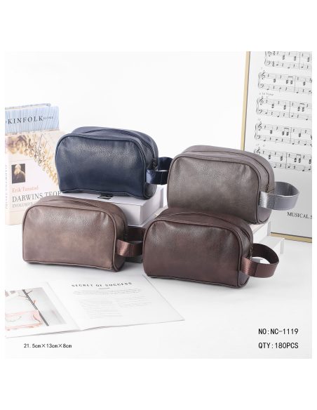 Neceser de piel sintética liso lateral