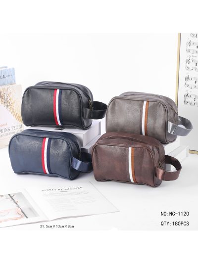 Neceser de piel sintética franja deportiva y lateral 2