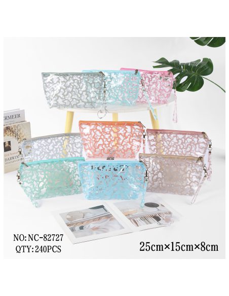 Neceser vinilo transparente estampado