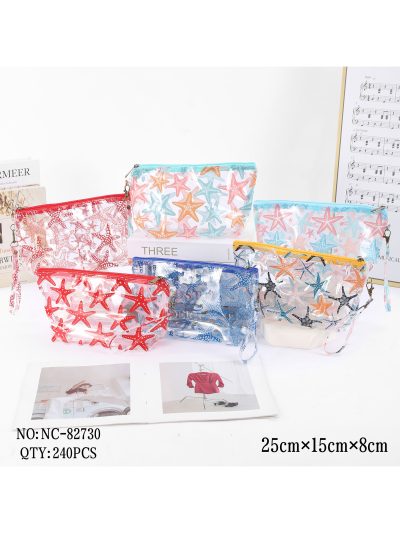 Neceser vinilo transparente estampado estrellas de mar 2