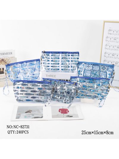 Neceser vinilo transparente estampado marino 2