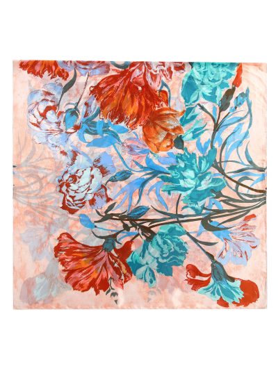 Fular floral efecto seda