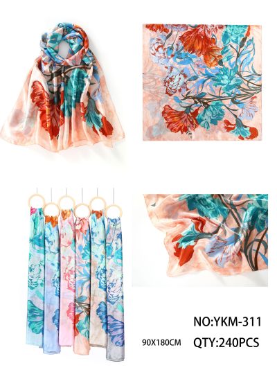 Fular floral efecto seda 2