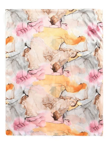 Fular efecto mármol detalles dorados