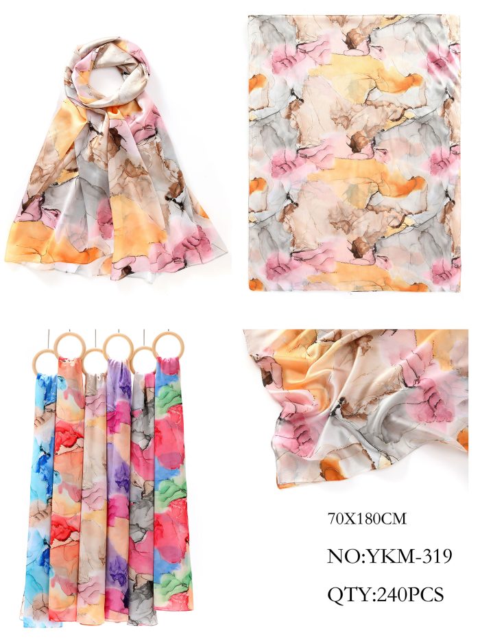 Fular efecto mármol detalles dorados