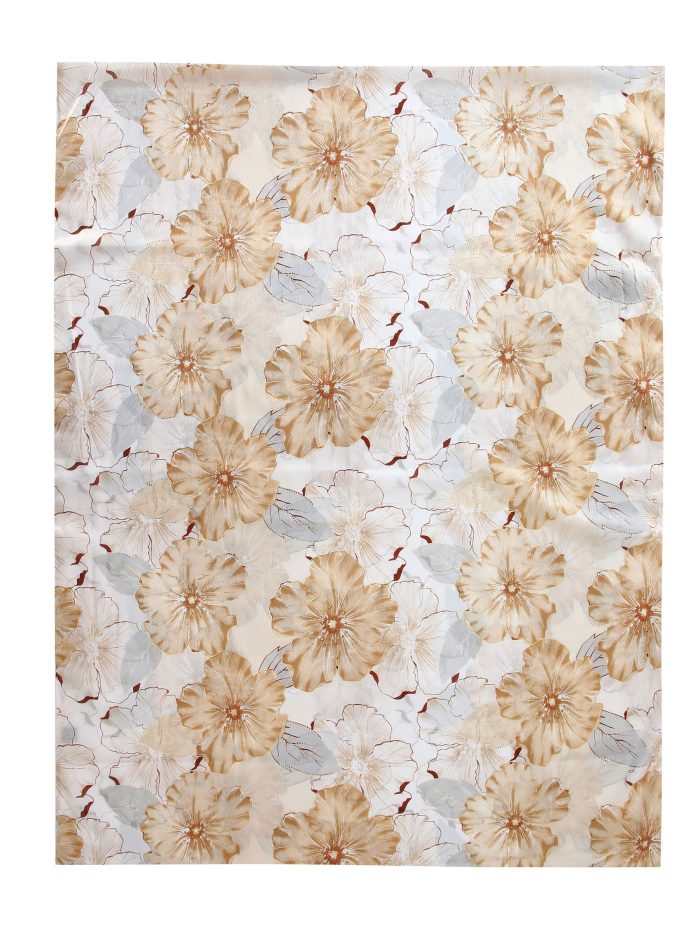 Lenço floral com detalhes dourados