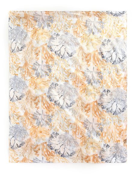 Lenço coral marinho com detalhes dourados