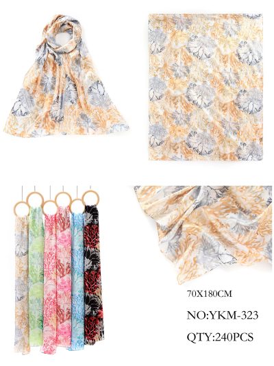 Fular coral marino detalles dorados 2