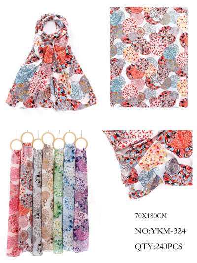 Fular mandalas multicolor detalles dorados 2