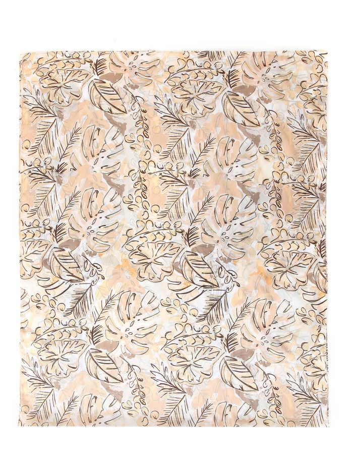 Fular hojas tropicales detalles dorados