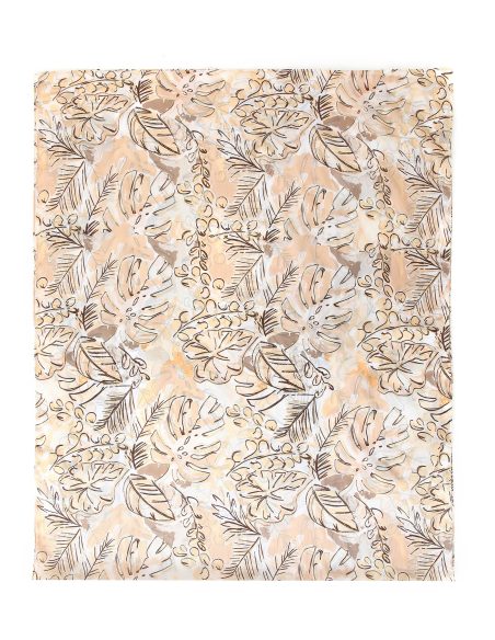 Fular hojas tropicales detalles dorados