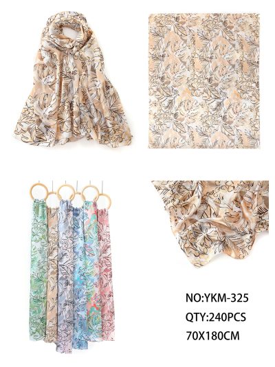 Fular hojas tropicales detalles dorados 2