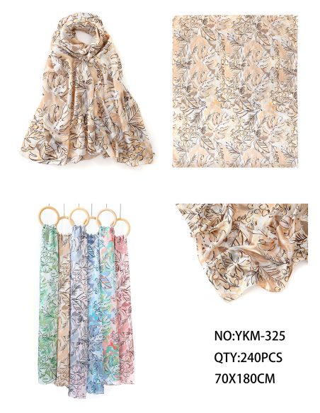 Fular hojas tropicales detalles dorados