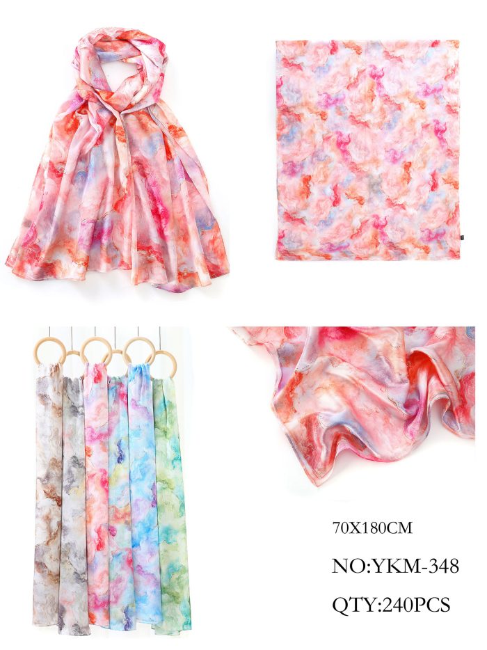 Fular acuarela detalles dorados