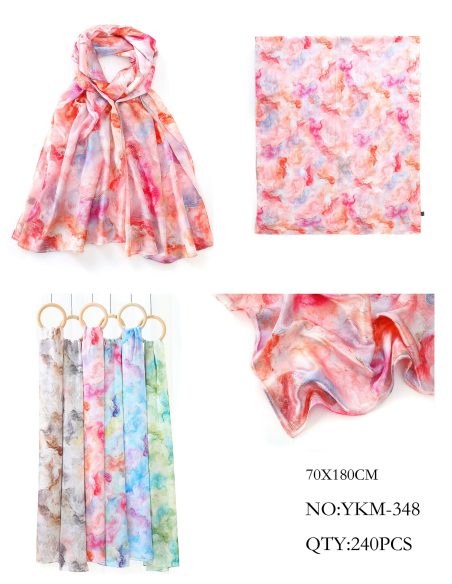 Fular acuarela detalles dorados