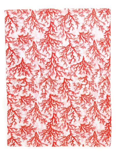 Lenço coral com detalhes dourados