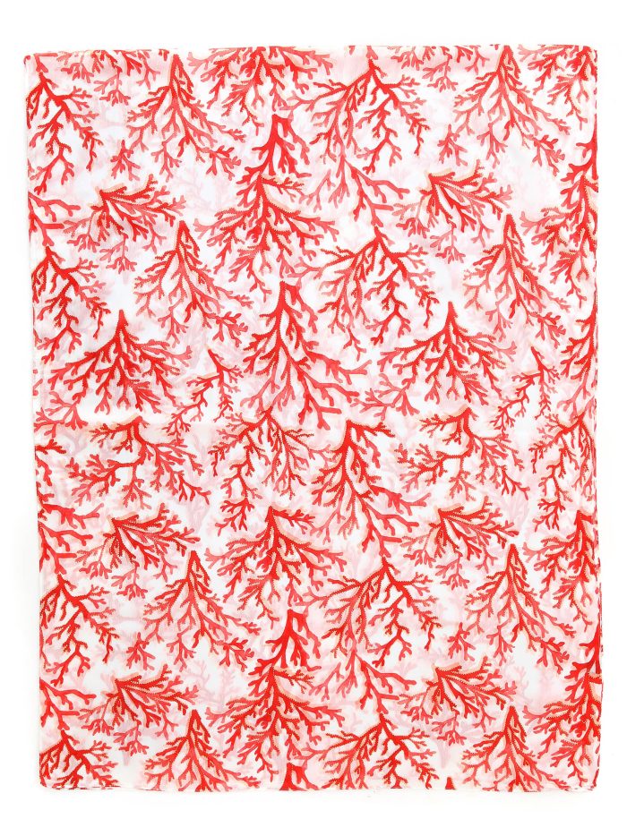 Lenço coral com detalhes dourados
