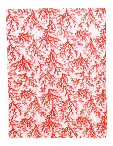 Lenço coral com detalhes dourados