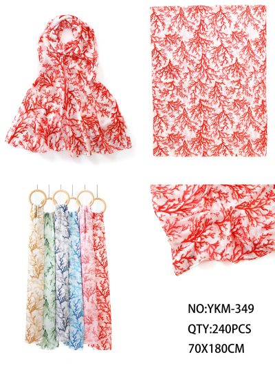 Lenço coral com detalhes dourados 2