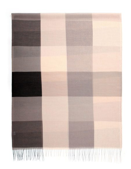 Cachecol xadrez metálico em tons neutros