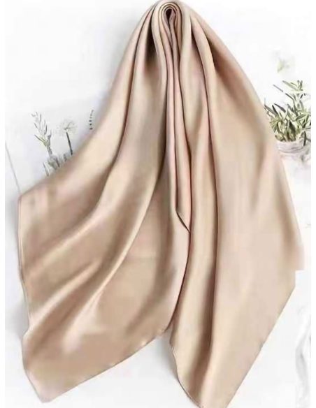 Lenço pequeno liso com efeito de seda